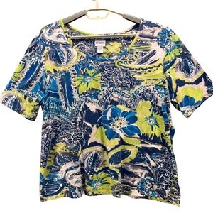 Chicos Blouse Top Blue XL or 3